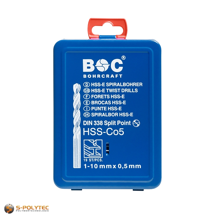 WeLiQu® Perçage parfait HSS-E M35 Cobalt - Lot de 19 forets hélicoïdaux