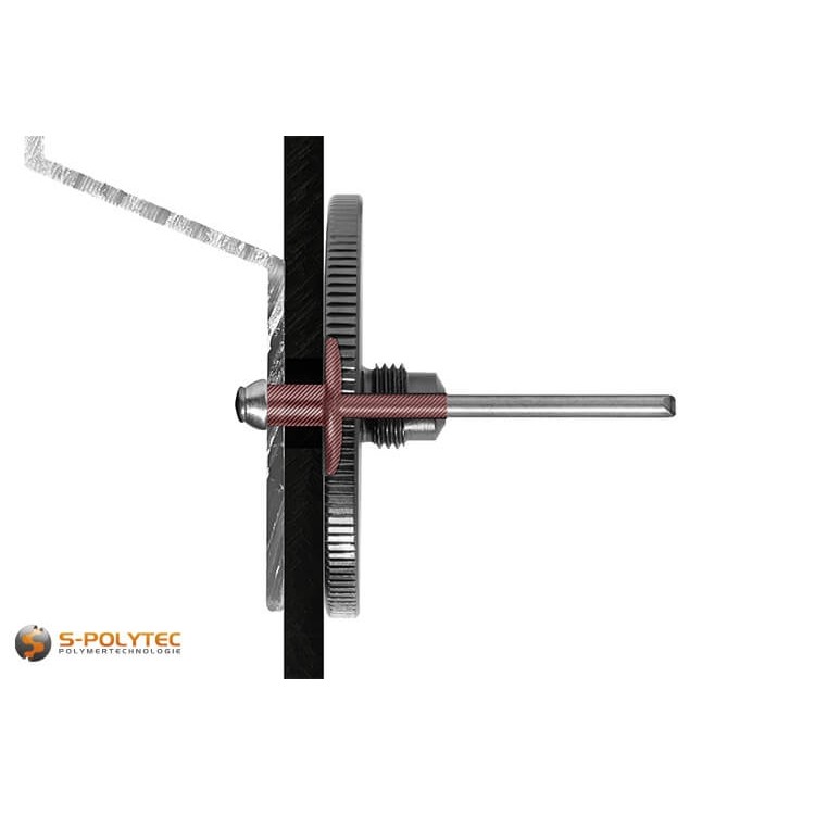 Automatische spleetafstand voor constraintvrije assemblage op schuifpunten met alu-composieten