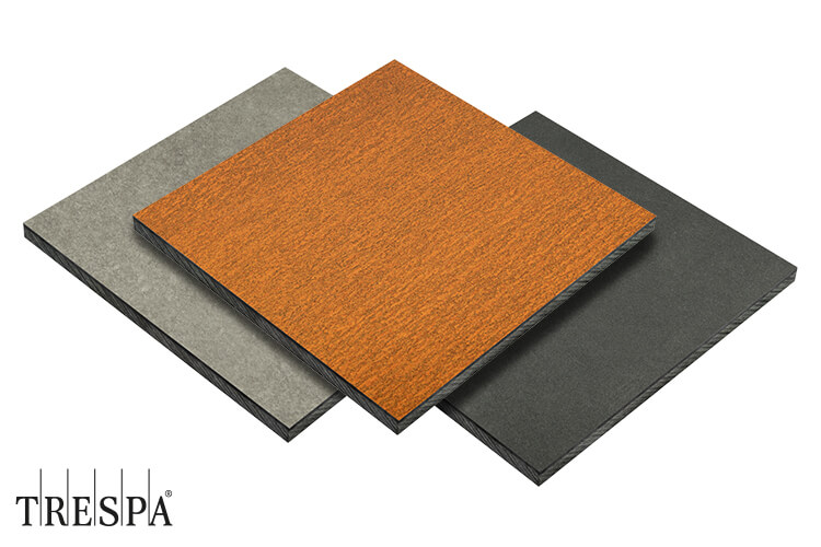 Trespa® Meteon® FR NATURALS HPL-platen in diverse natuursteen- en metaaldecors met aan beide zijden een mat oppervlak