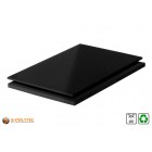 Polyethyleen platen (PE-UHMW, PE-1000) zwart van recycling materiaal met glad oppervlak in diktes vanaf 10mm tot 80mm