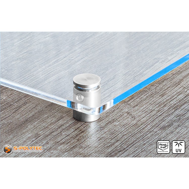 Afstandhouder 13x13mm van roestvrij staal met acrylglasboard