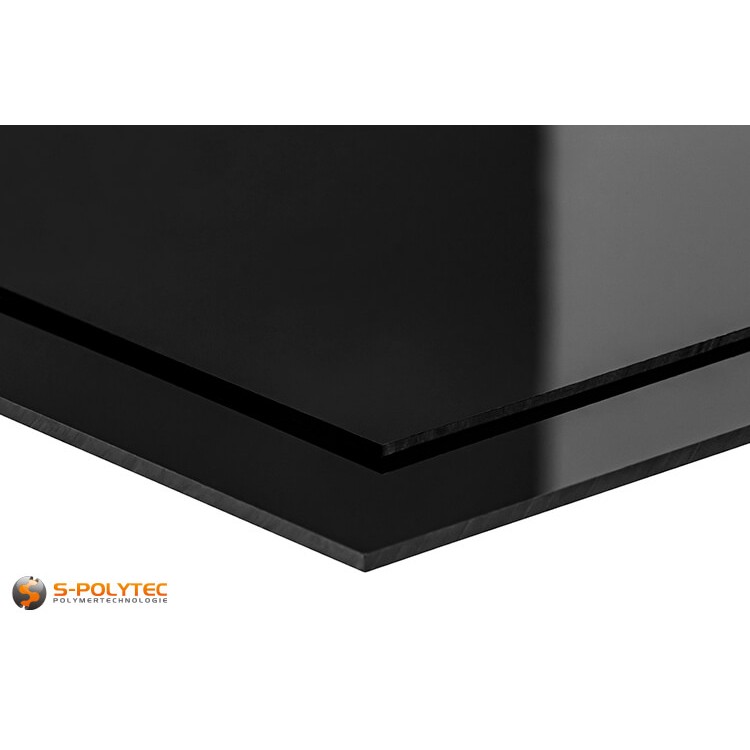 Zwart HIPS als standard format plaat in diktes vanaf 2mm tot 3mm - detail