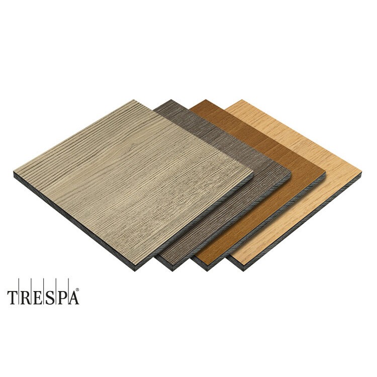 Trespa® Meteon® FR WOOD DECORS HPL-platen in diverse houtdecors met aan beide zijden een mat oppervlakdecor