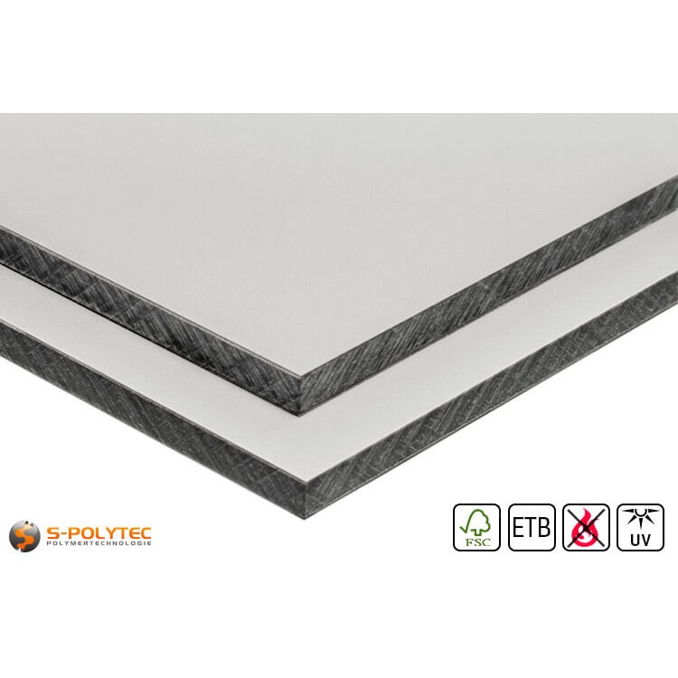 HPL plaat RAL 7035 op maat (moeilijk ontvlambaar, ETB-toepassing)