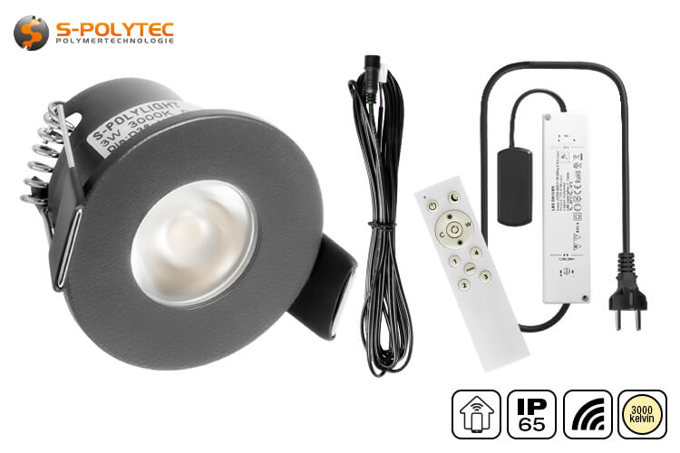 De S-Polylight LED-set met 4, 6, 8, 10 of 12 spots in antraciet biedt volledige SmartHome-compatibiliteit dankzij de WiFi-module
