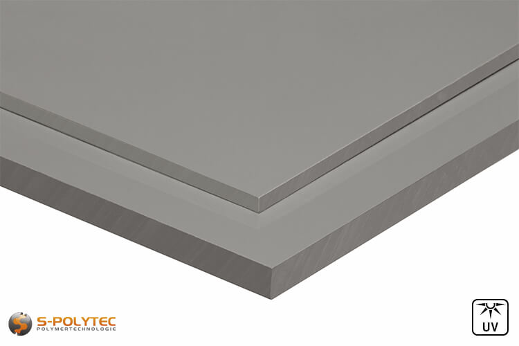 Hard-PVC platen lichtgrijs 2x1 Meter (UV-gestabiliseerd)
