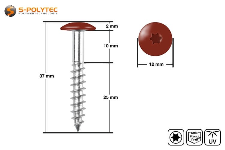 De kopgelakte bekledingsschroeven in Wine Red zijn goedgekeurd voor geventileerde bekledingssystemen met Trespa® Meteon® FR