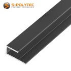 De antracietgrijze randprofielen van massief aluminium zijn geschikt voor panelen met een dikte van 3mm, 6mm of 8mm