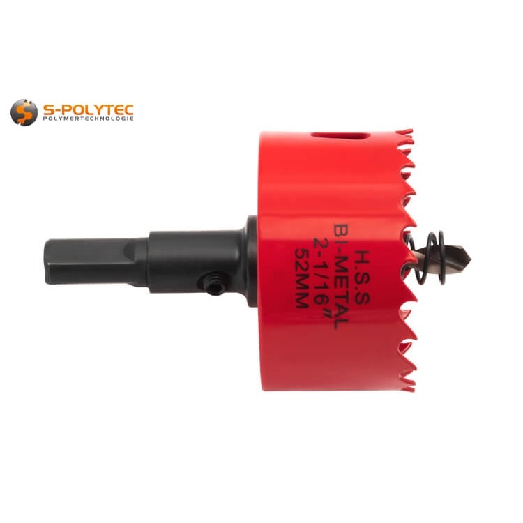 De gatenzaag met een diameter van 52mm bereikt een zaagdiepte van 24mm in één keer