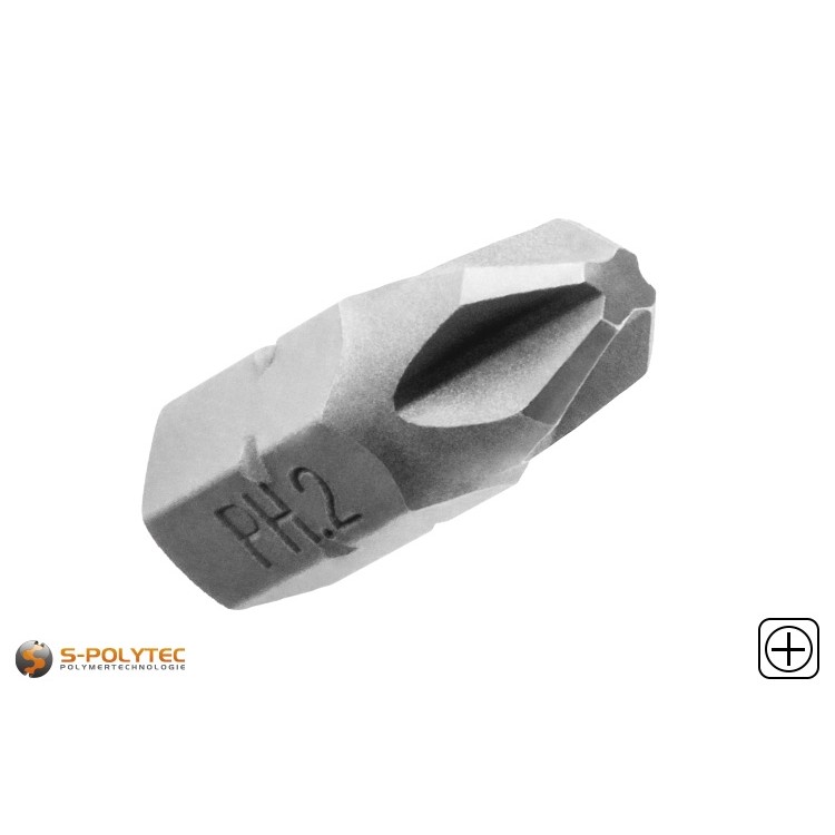 Onze Phillips<sup>®</sup> bits zijn verkrijgbaar in drie varianten: PH1, PH2 en PH3