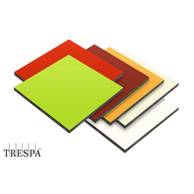 Trespa® Meteon®FR UNI COLOURS HPL-platen in diverse kleuren met oppervlaktedecor aan beide zijden 