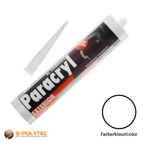 Paracryl EXTERIOR in wit – Het UV-bestendigde schilder-acryl - Na toepassing waterbestendig ✓ Snel overschilderbaar ✓ Zeer goede hechting ✓
