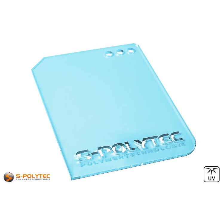 Acrylglas lichtblauw doorzichtig in lasersnede