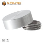 Schroef-afdekkap RVS met 15mm diameter en ring met schroefdraad