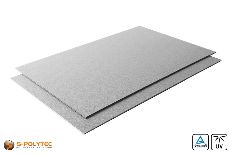 Tablero de plástico PP merilado blanco/negro, por 0,3/ 0,4/0,5/0