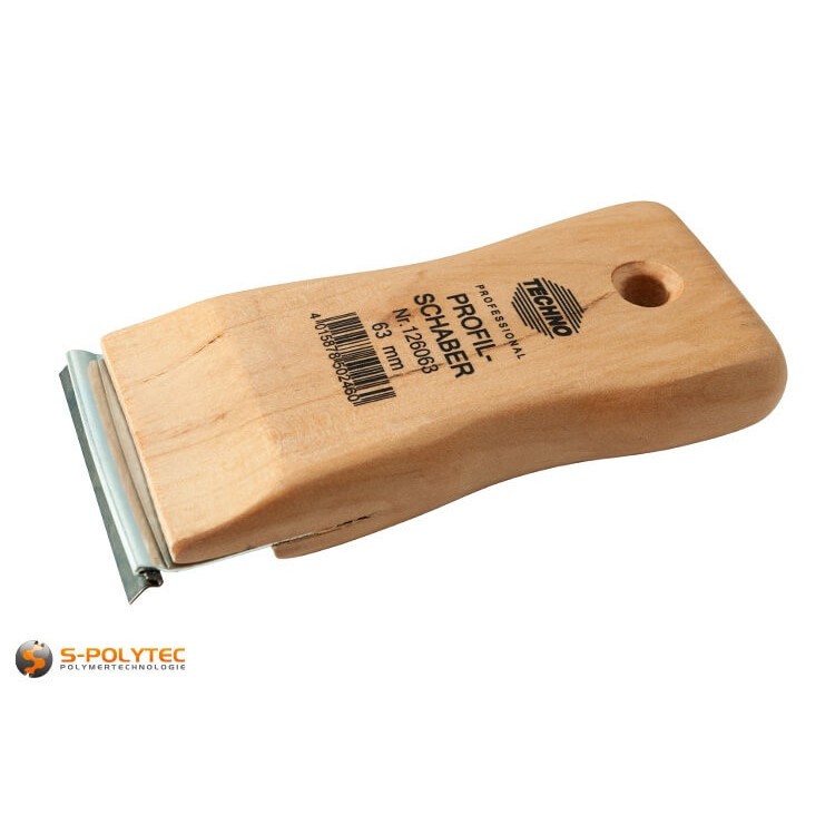 Profielschraper 63mm met verwisselbaar mes voor het ontbramen van kunststof