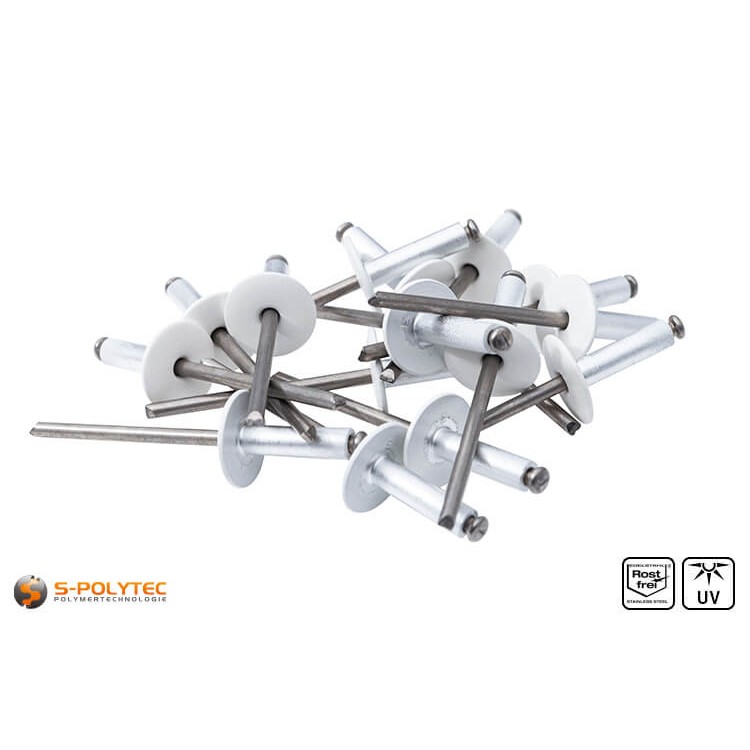 Gevel klinknagels wit (RAL 9010)