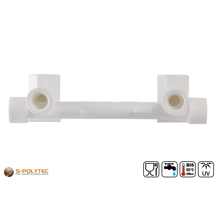 De Aqua-Plus PP-R opbouwsokkel 20mmx1/2 inch is geschikt voor PP-R buizen met Ø20mm