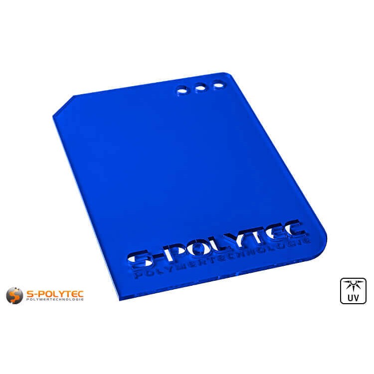 Acrylglas donkerblauw doorzichtig in lasersnede