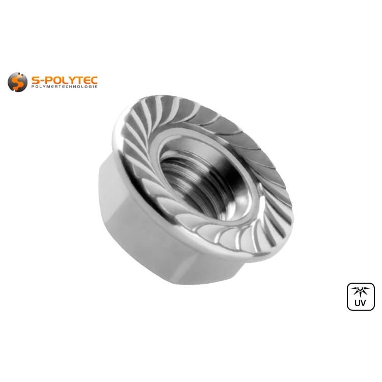 De kraagmoeren met geïntegreerde flens verdelen de belasting over een groter contactoppervlak