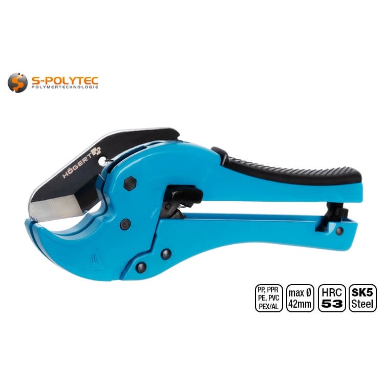 De Högert ERGO Grip buissnijder voor kunststofbuizen en aluminium composietbuizen snijdt buizen tot Ø 42mm