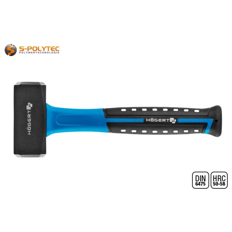 De typische kopvorm met twee slagvlakken en het korte handvat zijn kenmerkend voor een hamer