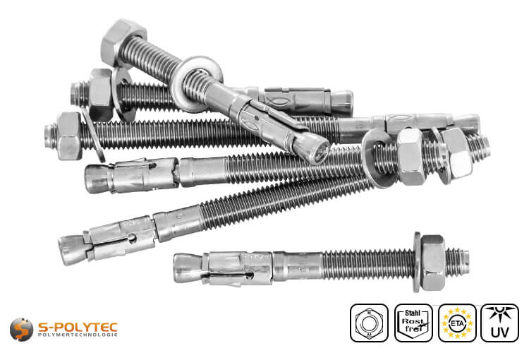 fischer FAZ II boutanker met 8mm diameter van roestvrij staal in verschillende lengtes