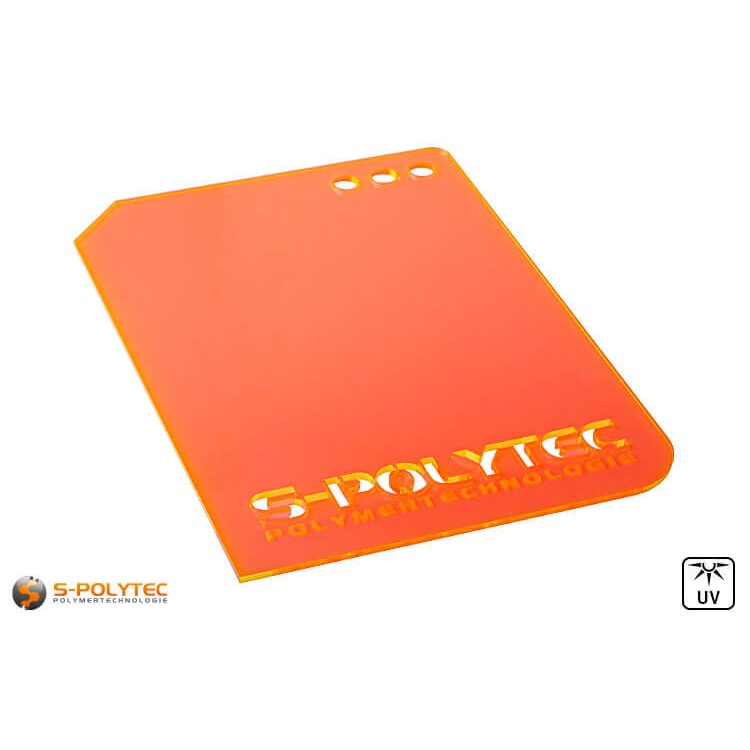 Acrylglas oranje fluorescerend (Lasersnede)