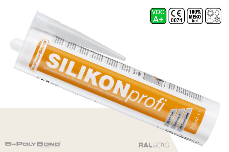 Zuiver wit silicoon op alkoxybasis van S-Polybond SILIKONprofi