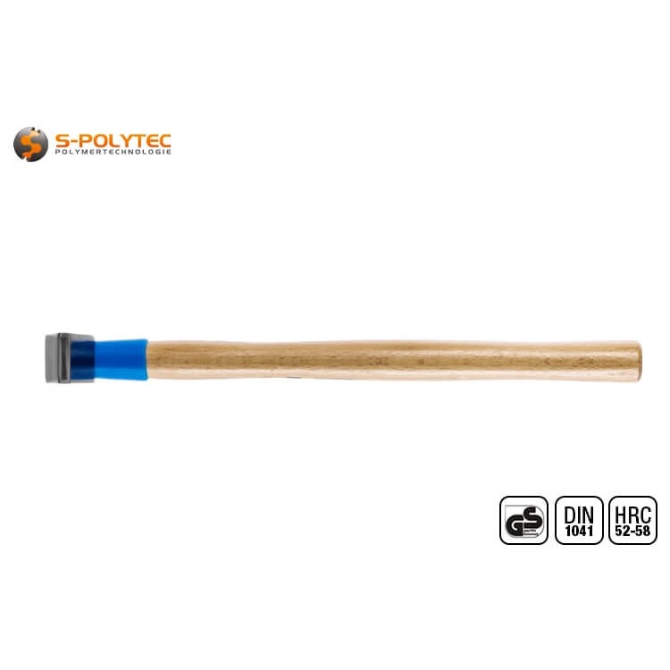 De slotenmakershamer met essenhouten steel is optioneel verkrijgbaar met 300g, 500g of 1000g kopgewicht