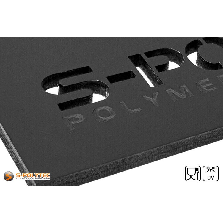 Laserdelen uit PE-HD (polyethyleen) in zwart vanaf 2mm tot 10mm dikte