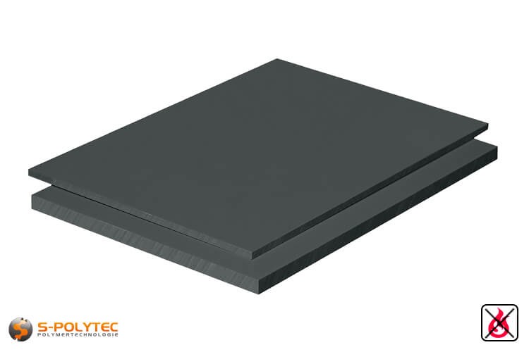 PVC platen grijs uit herd PVC (PVCU) in diktes von 2mm - 15mm op maat