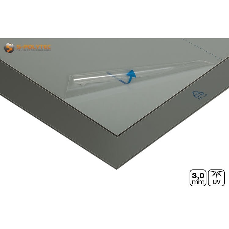 Aluminium composite panels with one-sided matt / glossy surface