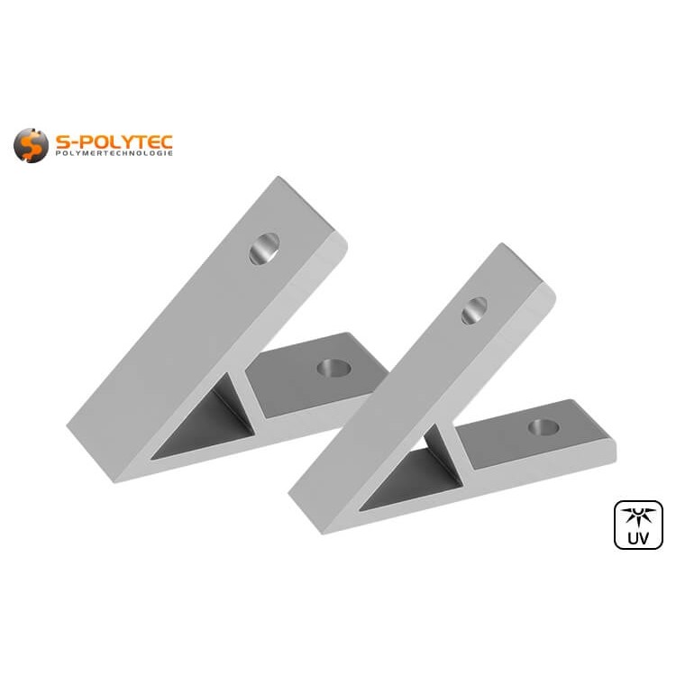 De aluminium beugels kunnen worden gebruikt om constructieprofielen onder een hoek van 45 graden stevig aan elkaar te bevestigen, zodat ze bestand zijn tegen zware belastingen