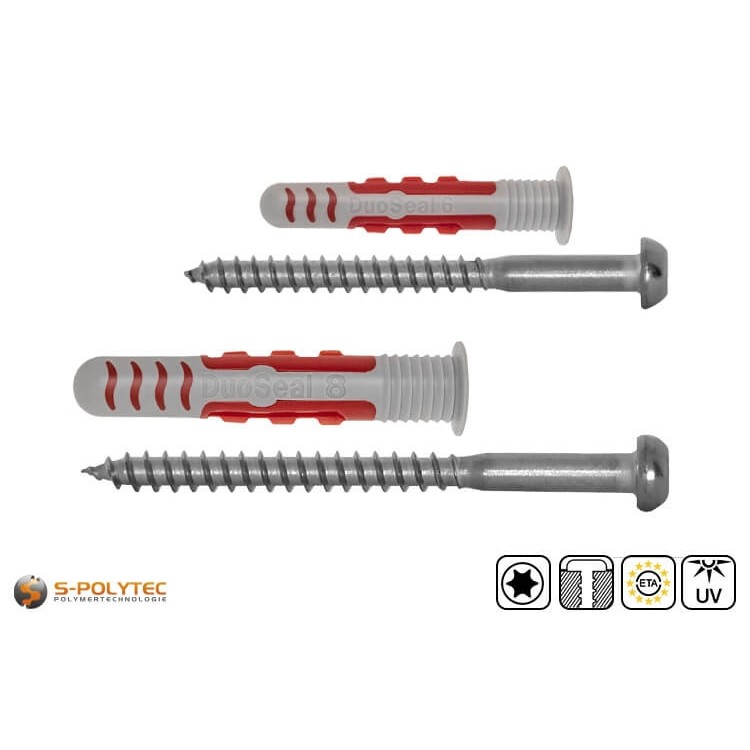 Universele plug DuoSeal van fischer in verschillende maten met bijpassende schroef