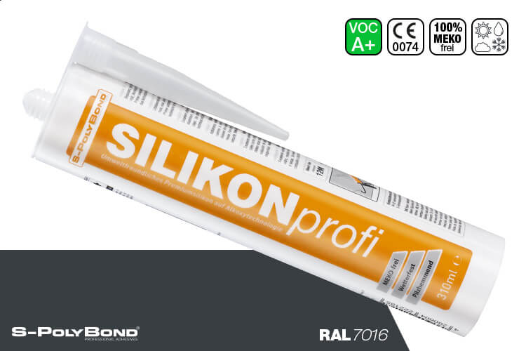 S-Polybond SILIKONprofi Alkoxy-silicoon RAL7016 (antracietgrijs)