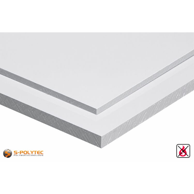 PVC platen wit uit hard-PVC (PVCU) in diktes vanaf 1mm tot 20mm - detail