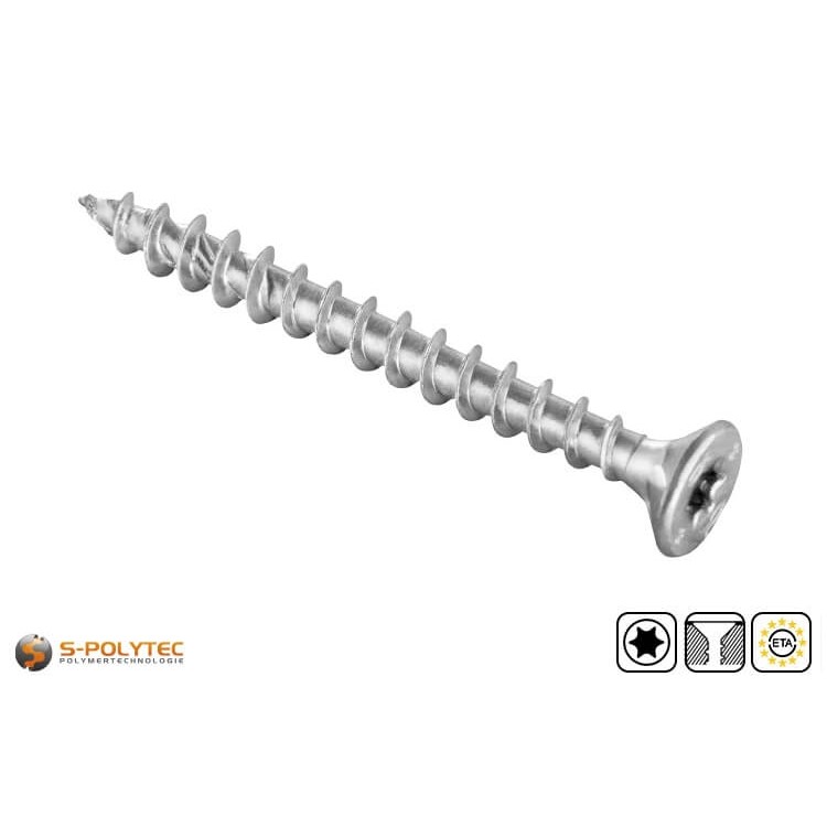 Spaanplaatschroef fischer PowerFast II als ankerschroef met geteste belasting in fischer plug