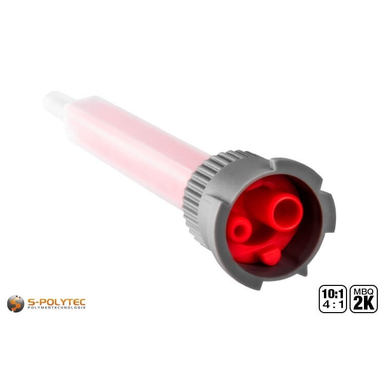 De statische menger type MBQ voor 2K-systemen tot 75ml is geschikt voor 2-componentenlijmen met een mengverhouding van 10:1 en 4:1.