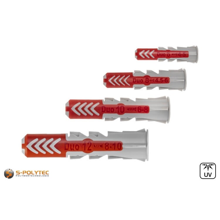 Universele plug DuoPower van fischer in verschillende maten met verhoogde verankeringsdiepte