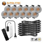S-Polylight LED-inbouwspots voor buiten in een complete set met 4, 6, 8, 10 of 12 spots in zilverkleurige lakafwerking