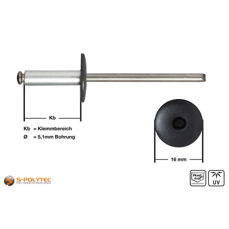 Gevel klinknagels antraciet (RAL 7016)