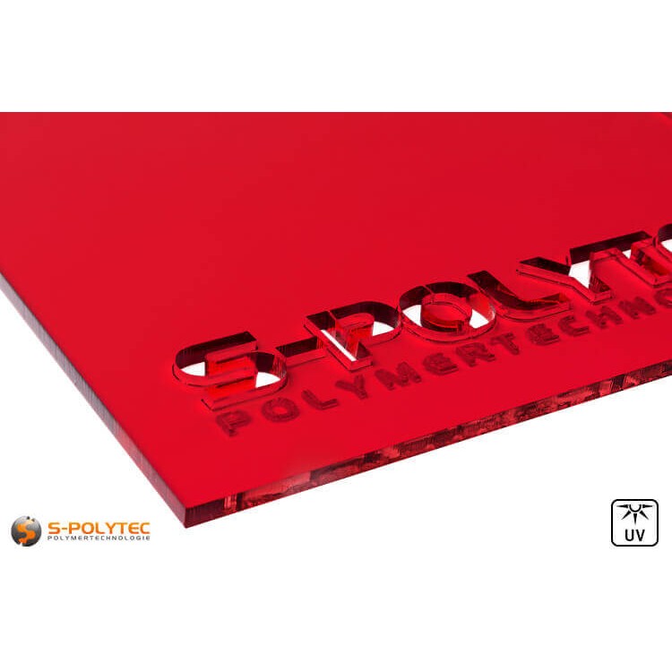 Acrylglas rood doorzichtig in lasersnede