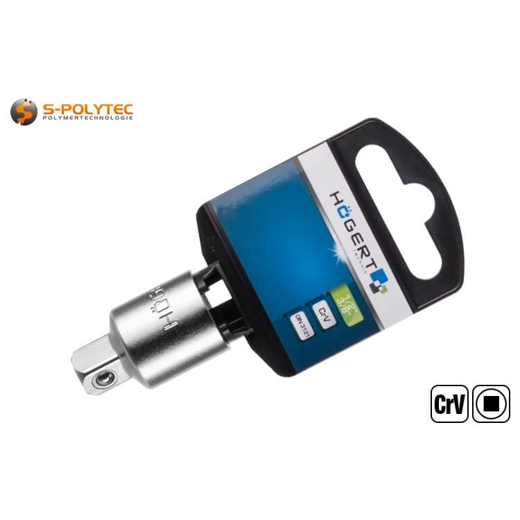 Het aansluitvierkant is geschikt voor alle ratels, omkeerratels en momentsleutels van de juiste maat