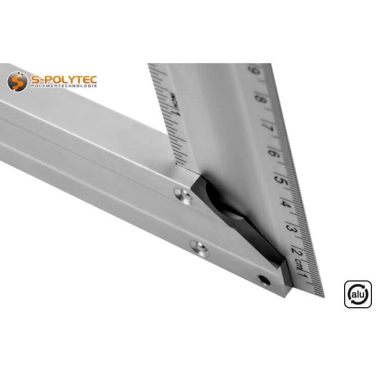 De schrijfhaken met aanslag hebben een exacte hoek van 90 graden voor nauwkeurig markeren