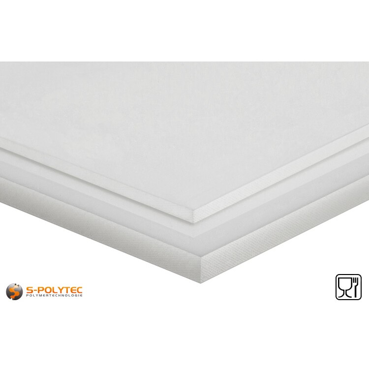 Polyethyleen platen (PE-HD) naturel in diktes vanaf 1mm tot 100mm als standaard formaat platen sheets 2,0 x 1,0 meter - detail