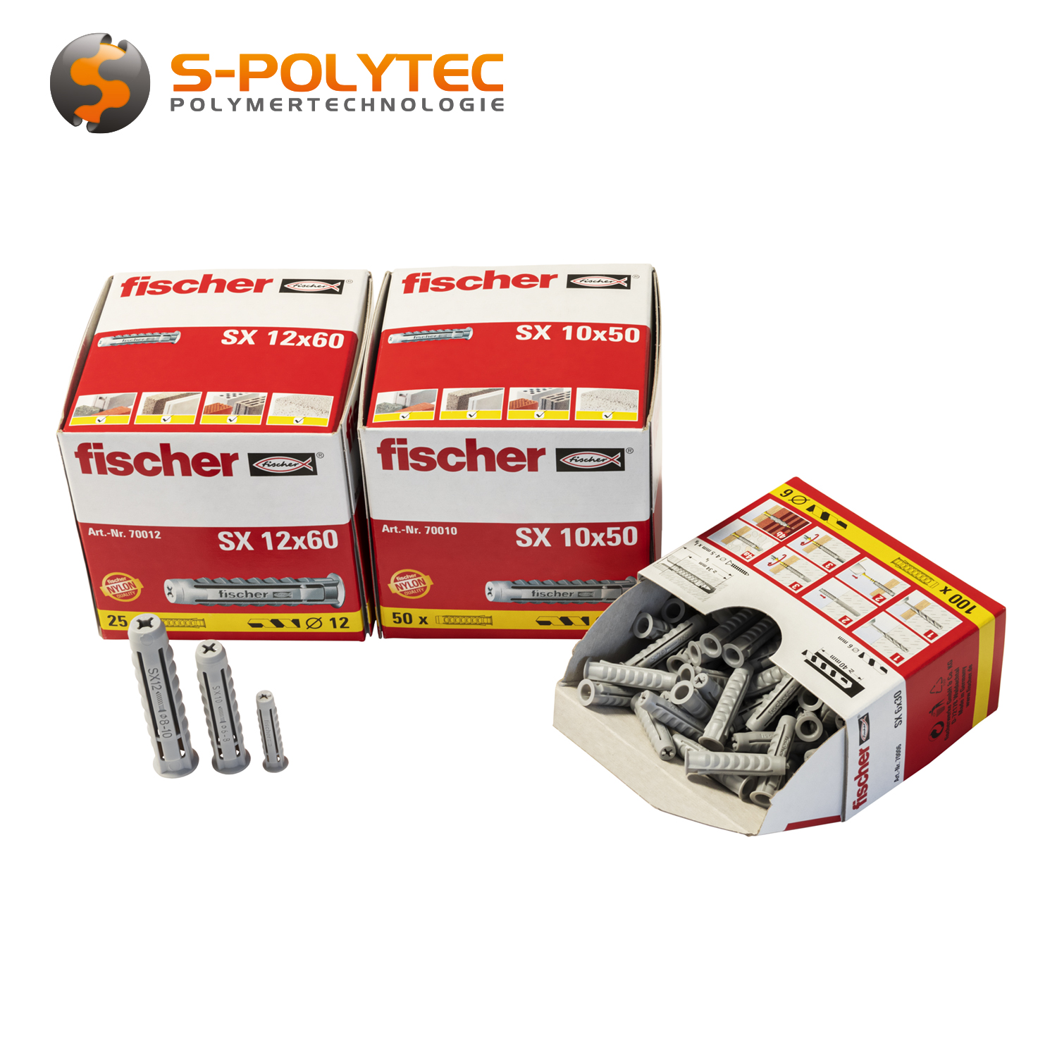 fischer SX expansieplug voor massieve bouwmaterialen in verschillende afmetingen