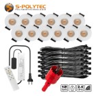 S-Polylight outdoor mini LED-spots in een SmartHome-set met 4, 6, 8, 10 of 12 spots worden geleverd met een wifi-controller