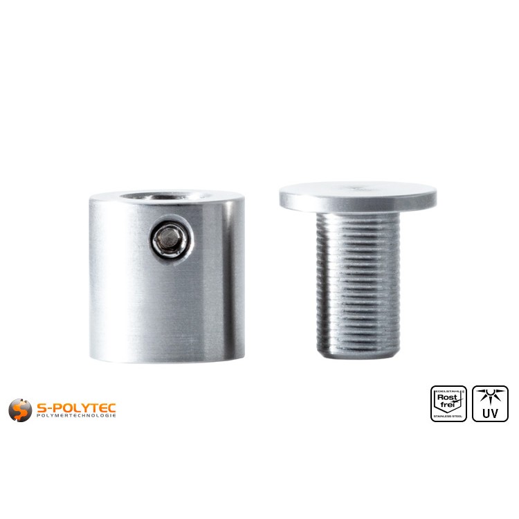 Afstandshuls en afdekkap of het afstandhouder 15x15mm van RVS