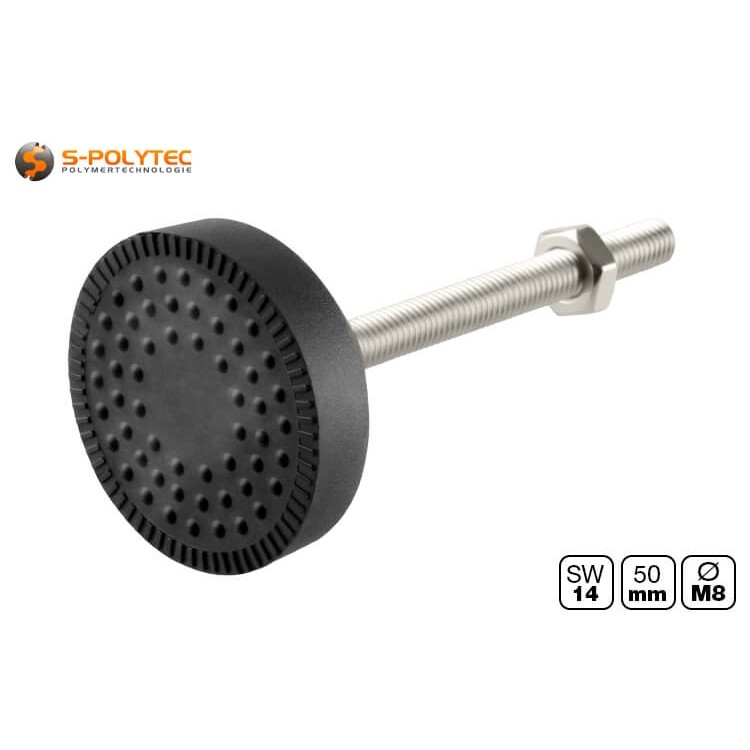 De stelvoet kan eenvoudig in de schroefdraad van het doorvoergat van het constructieprofiel worden geschroefd